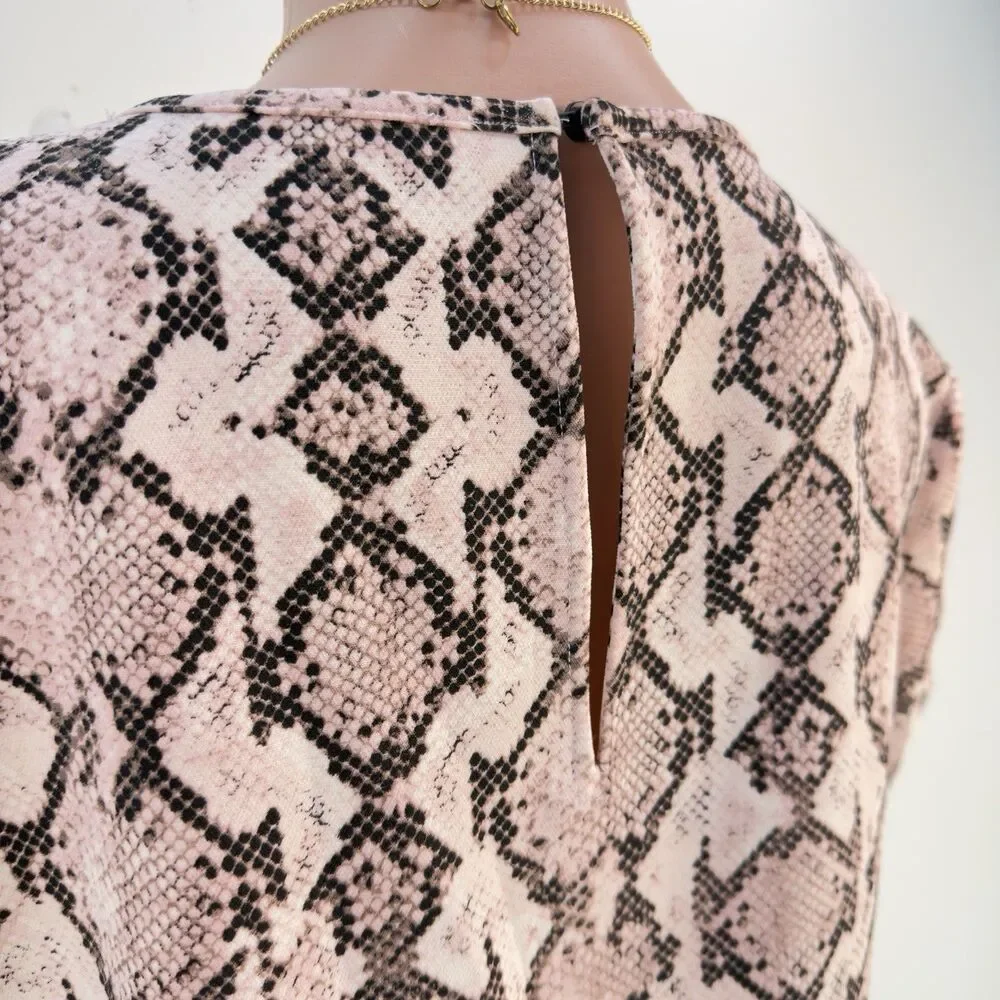 Michael Kors Snakeskin Print Dress Womens XL Short Sleeve - Picture 10 of 17